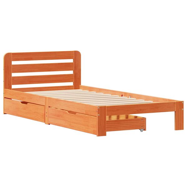 vidaXL Letto senza Materasso Marrone Cera 90x190 cm in Legno di Pino