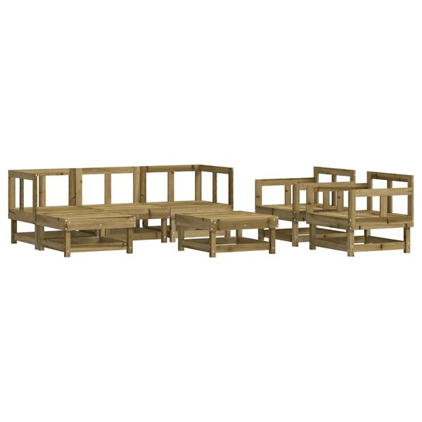 vidaXL Set Divani da Giardino 7pz con Cuscini Legno Impregnato di Pino