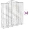 vidaXL Cesti Gabbioni ad Arco 12 pz 200x50x200/220 cm Ferro Zincato