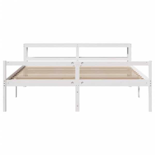 vidaXL Letto Anziani con Testiera Bianco 200x200cm Legno Massello Pino