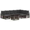 vidaXL Set Divano da Giardino 10 pz Grigio e Grigio Scuro polyrattan