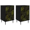 vidaXL Armadio da Notte ELBURG 2 pz Rovere Nero 36 x 33 x 61 cm