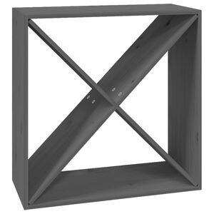vidaXL Portabottiglie Grigio 62x25x62 cm in Legno Massello di Pino
