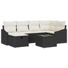 vidaXL Set di divani con cuscino Nero e Crema polyrattan