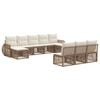 vidaXL Set Divano da Giardino 10 pcs Beige e Bianco Crema polyrattan