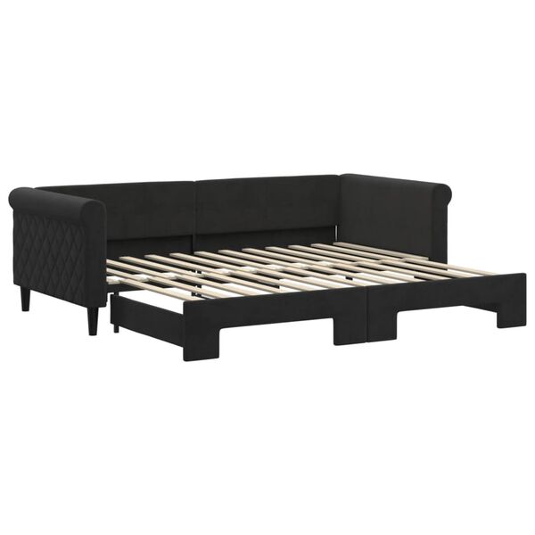 vidaXL Divano Letto con Letto Estraibile Nero 90x200 cm in Velluto