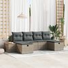 vidaXL Set Divano da Giardino con cuscino 6 pcs Grigio polyrattan