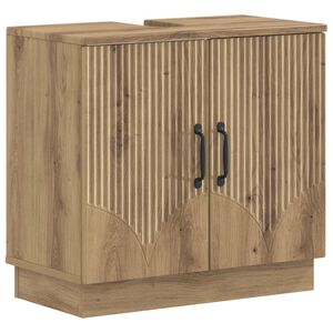 vidaXL Armadio per Lavabo da Bagno HOORN Rovere Artigianale