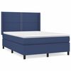 vidaXL Giroletto a Molle con Materasso Blu 140x200 cm in Tessuto