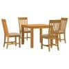 vidaXL Set da pranzo 5 pz Beige Legno di Quercia Massello