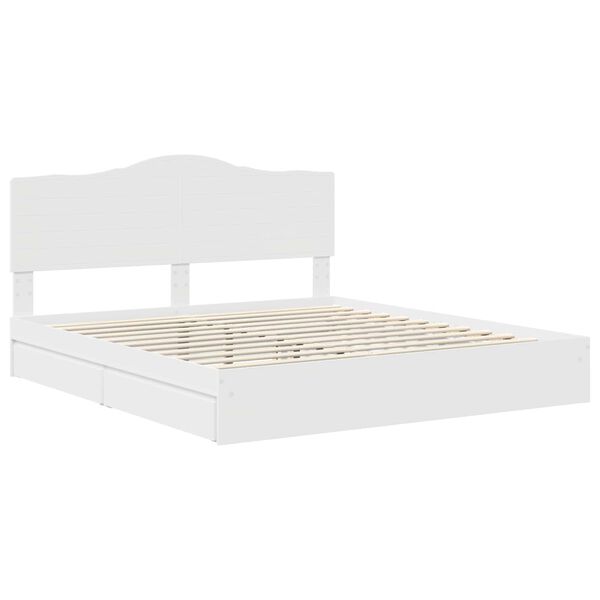 vidaXL Letto con Contenitore Bianco 180 x 200 cm Legno multistrato