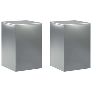 vidaXL Supporto per piante 2 pcs Argento 40 x 40 x 60 cm Acciaio Inox