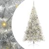 vidaXL Albero di Natale artificiale con luci integrate Argento 240 cm