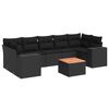 vidaXL Set Divani da Giardino con Cuscini 8 pz Nero in Polyrattan