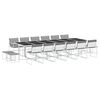 vidaXL Set da Pranzo da Giardino 17 pz con Cuscini Bianco in Textilene