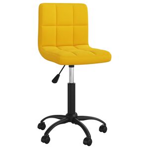 vidaXL Sedia da Ufficio Girevole Giallo Senape in Velluto