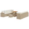 vidaXL Set Divano da Giardino Beige e Crema polyrattan