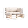 vidaXL Divano da Giardino a Pallet con Cuscini Sabbia in Legno di Pino