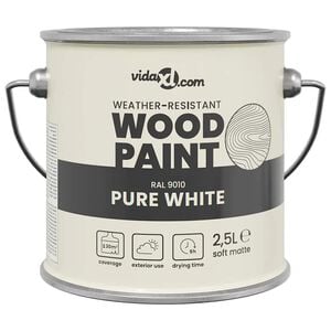 vidaXL Vernice per legno Bianco 2,5 L Stampa da parete