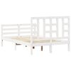 vidaXL Giroletto con Testiera Bianco Small Double Legno Massello