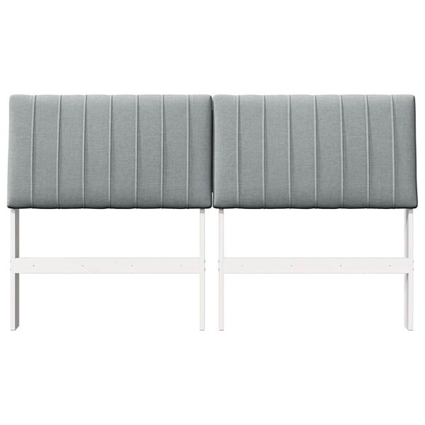 vidaXL Testiera imbottita Grigio chiaro 150 cm Pino massello