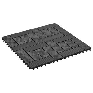 vidaXL Piastrella per Decking 22 pz Nero 30 x 30 cm WPC