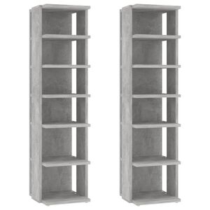 vidaXL Scarpiere 2 pz Grigio Cemento 27,5x27x102 cm
