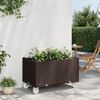 vidaXL Fioriera da Giardino con Ruote Marrone 80x50x54 cm in PP