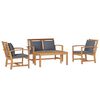 vidaXL Set Divano da Giardino 4 pcs Naturale Legno di teak solido
