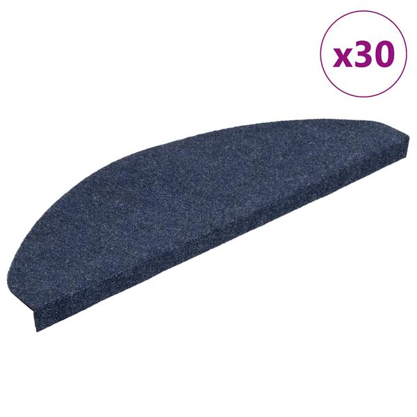 vidaXL Tappetini Autoadesivi per Scale 30 pz Blu 65x22,5x3,5 cm
