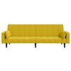 vidaXL Divano Letto a 2 Posti con 2 Cuscini Giallo in Velluto