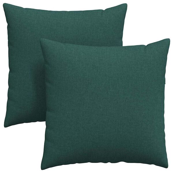 vidaXL Cuscini da Divano 2 pcs Verde Scuro 80 x 80 cm Tessuto