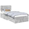 vidaXL Struttura del letto con cassetto Grigio cemento 70 x 190 cm