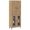 vidaXL Credenza 2 pcs Legno vecchio Legno Stratificato e Vetro