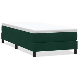 vidaXL Letto a Molle senza Materasso Verde Scuro 80x220 cm Velluto