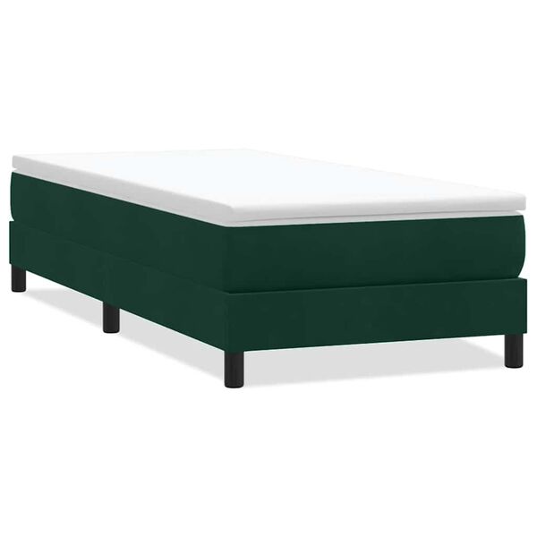 vidaXL Letto a Molle senza Materasso Verde Scuro 80x220 cm Velluto