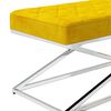 vidaXL Panca Giallo Senape in Velluto e Acciaio Inossidabile