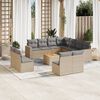 vidaXL Set Divani da Giardino 12 pz con Cuscini Beige in Polyrattan