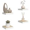 vidaXL Scaffali a Parete 4 pz Rovere e Bianco 23x23,5x3,8 cm in MDF