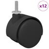 vidaXL Ruota 12 pcs Nero e Argento 37,8 x 40 mm Ferro e PP