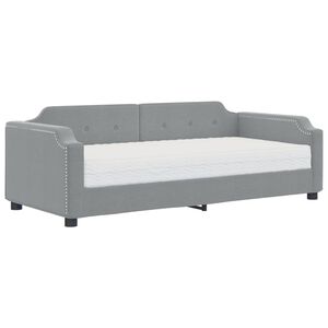 vidaXL Divano Letto con Materasso Grigio Chiaro 90x200 cm in Tessuto