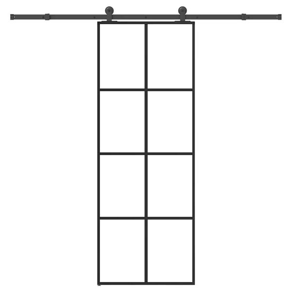 vidaXL Porta Scorrevole con Ferramenta 76x205cm Vetro ESG Alluminio