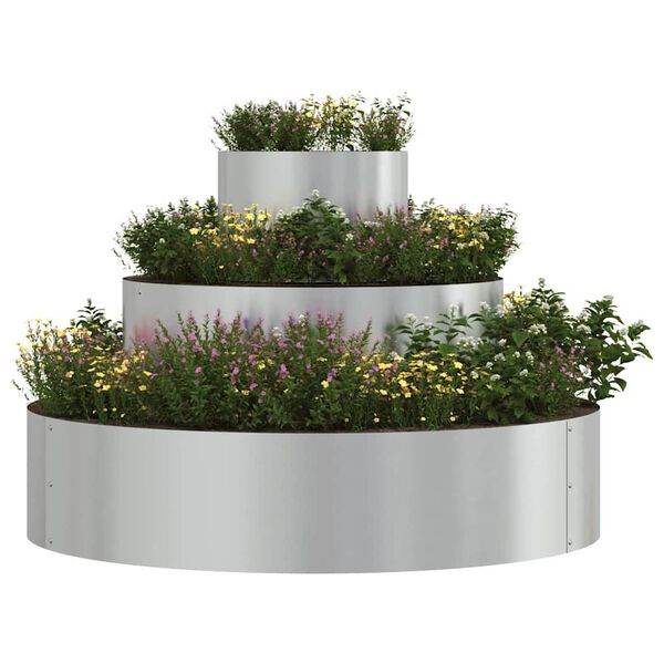 vidaXL Vaso da giardino Argento 90 x 90 x 20 cm Acciaio zincato