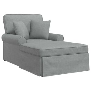 vidaXL Chaise Longe con Gonna 3 pz Grigio chiaro Tessuto