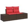 vidaXL Divano da giardino con cuscino 184 x 62 x 69 cm polyrattan