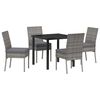 vidaXL Set da Pranzo per Giardino 5 pz Grigio