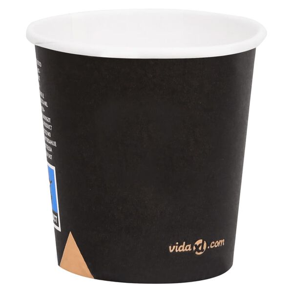 vidaXL Bicchieri di Carta da Caff&egrave; 120 ml 500 pz Neri