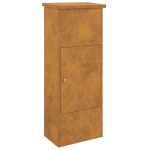 vidaXL Cassetta per pacchi con porta Ruggine 44,5 x 29 x 110,5 cm