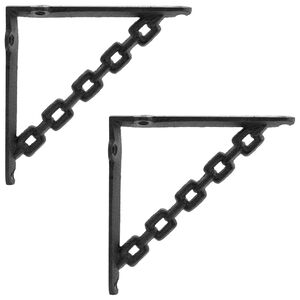 vidaXL Supporti per mensole da parete 2 pz Nero 10.5 x 10.5 x 3 cm