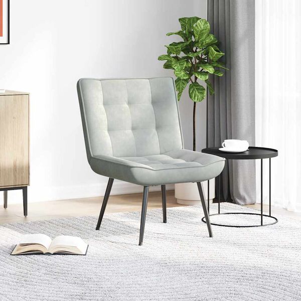 vidaXL Sedia Relax 64x74x84 cm Grigio Chiaro in Velluto